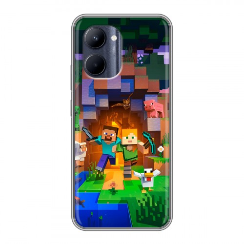Дизайнерский силиконовый чехол для Realme C33 Майнкрафт Minecraft