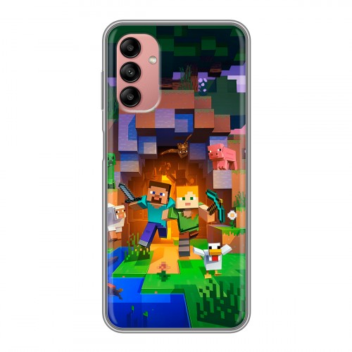 Дизайнерский пластиковый чехол для Samsung Galaxy A04s Майнкрафт Minecraft
