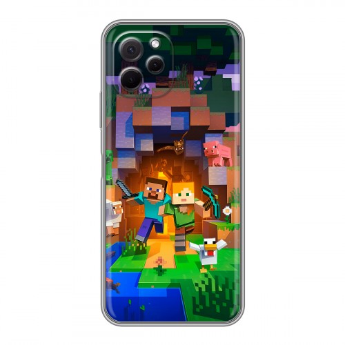 Дизайнерский силиконовый с усиленными углами чехол для Huawei Nova Y61 Майнкрафт Minecraft