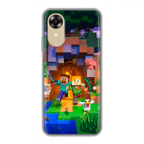 Дизайнерский силиконовый чехол для OPPO A17k Майнкрафт Minecraft