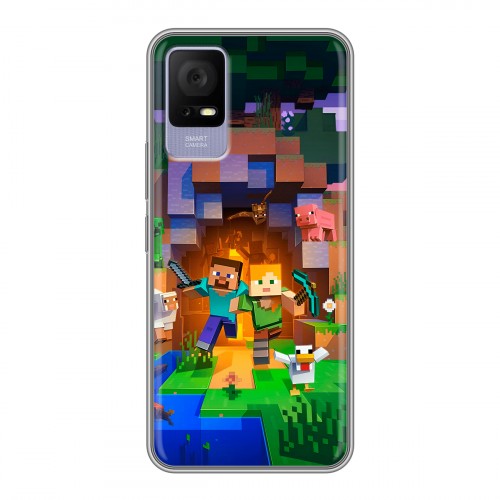 Дизайнерский силиконовый чехол для TCL 405 Майнкрафт Minecraft