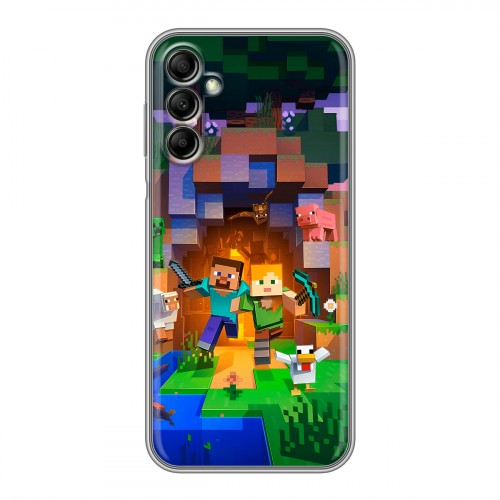Дизайнерский силиконовый чехол для Samsung Galaxy A14 Майнкрафт Minecraft
