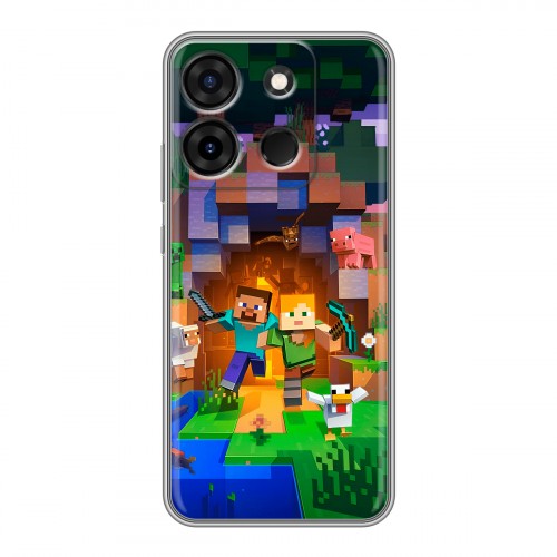 Дизайнерский силиконовый чехол для Infinix Smart 7 Майнкрафт Minecraft