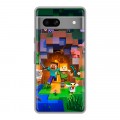Дизайнерский силиконовый чехол для Google Pixel 7A Майнкрафт Minecraft