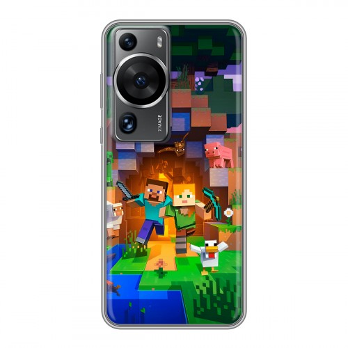 Дизайнерский силиконовый чехол для Huawei P60 Майнкрафт Minecraft