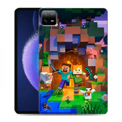 Дизайнерский силиконовый чехол для Xiaomi Pad 6 Майнкрафт Minecraft