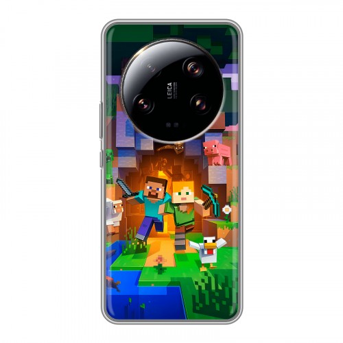 Дизайнерский силиконовый чехол для Xiaomi 13 Ultra Майнкрафт Minecraft