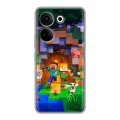 Дизайнерский силиконовый чехол для Tecno Camon 20 Майнкрафт Minecraft