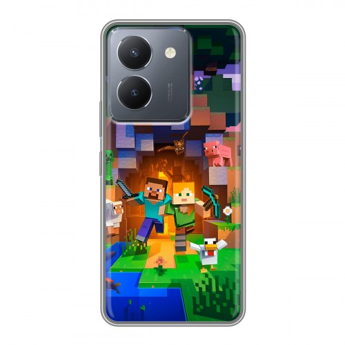 Дизайнерский силиконовый чехол для Vivo Y36 Майнкрафт Minecraft