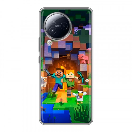 Дизайнерский силиконовый чехол для Xiaomi Civi 3 Майнкрафт Minecraft