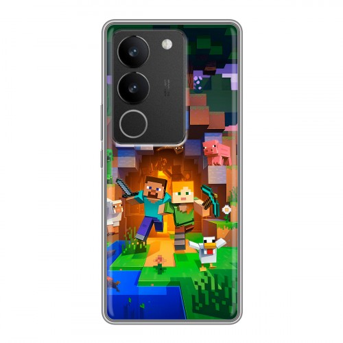 Дизайнерский силиконовый чехол для Vivo S17 Майнкрафт Minecraft