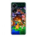 Дизайнерский силиконовый чехол для OPPO A98 Майнкрафт Minecraft
