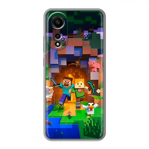 Дизайнерский силиконовый чехол для OPPO A78 4G Майнкрафт Minecraft