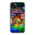 Дизайнерский силиконовый чехол для Iphone 15 Plus Майнкрафт Minecraft