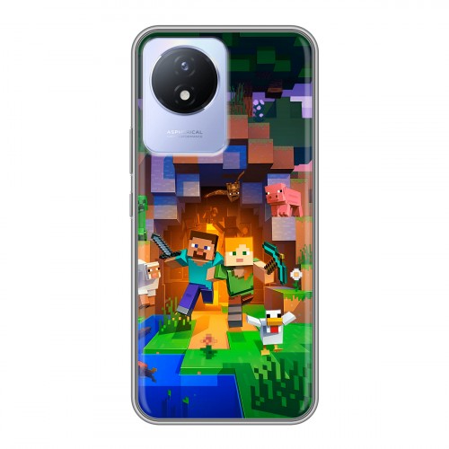 Дизайнерский силиконовый чехол для Vivo Y11 (2023) Майнкрафт Minecraft