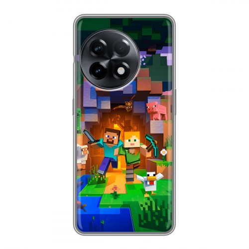 Дизайнерский силиконовый чехол для OnePlus 11R Майнкрафт Minecraft