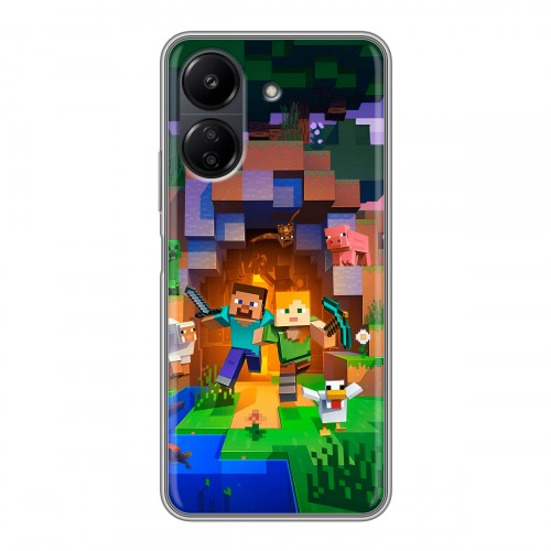 Дизайнерский силиконовый чехол для Xiaomi Poco C65 Майнкрафт Minecraft