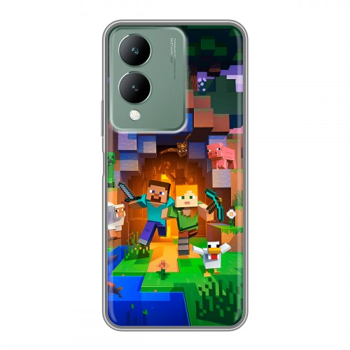 Дизайнерский силиконовый чехол для Vivo Y17s Майнкрафт Minecraft