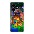 Дизайнерский силиконовый чехол для Tecno Spark Go 2024 Майнкрафт Minecraft