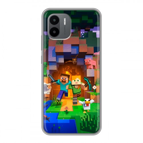 Дизайнерский силиконовый чехол для Xiaomi Redmi A2 Майнкрафт Minecraft