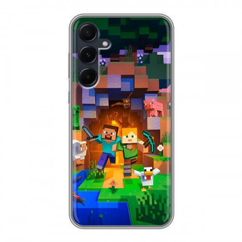 Дизайнерский силиконовый чехол для Samsung Galaxy A55 Майнкрафт Minecraft