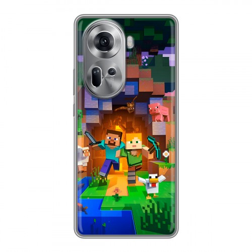 Дизайнерский силиконовый чехол для OPPO Reno 11 Майнкрафт Minecraft
