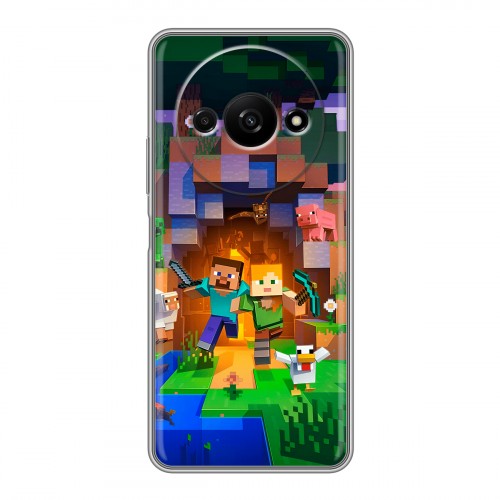 Дизайнерский силиконовый чехол для Xiaomi RedMi A3 Майнкрафт Minecraft