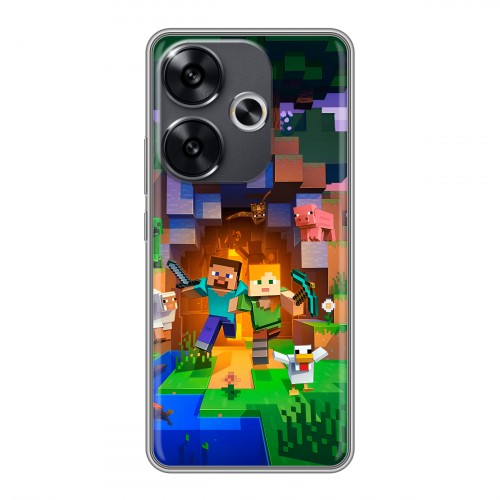 Дизайнерский силиконовый чехол для Xiaomi Redmi Turbo 3 Майнкрафт Minecraft