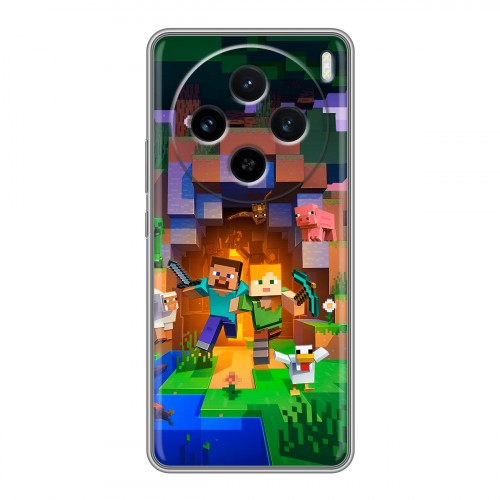 Дизайнерский силиконовый чехол для Vivo X100 Майнкрафт Minecraft