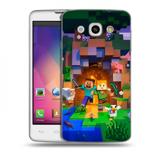 Дизайнерский пластиковый чехол для LG L60 Майнкрафт Minecraft