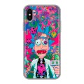 Дизайнерский силиконовый чехол для Iphone x10 Рик и Морти Rick Morty