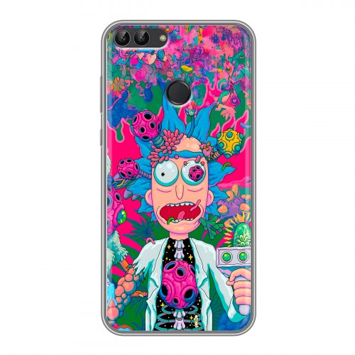 Дизайнерский силиконовый чехол для Huawei P Smart Рик и Морти Rick Morty