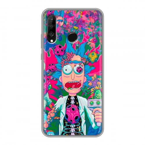Дизайнерский силиконовый чехол для Huawei P30 Lite Рик и Морти Rick Morty