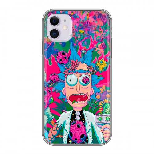 Дизайнерский силиконовый чехол для Iphone 11 Рик и Морти Rick Morty