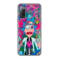 Дизайнерский силиконовый с усиленными углами чехол для Tecno Pouvoir 4 Рик и Морти Rick Morty