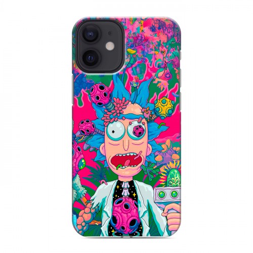 Дизайнерский силиконовый с усиленными углами чехол для Iphone 12 Mini Рик и Морти Rick Morty