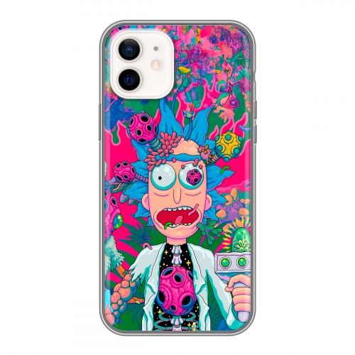 Дизайнерский силиконовый чехол для Iphone 12 Рик и Морти Rick Morty