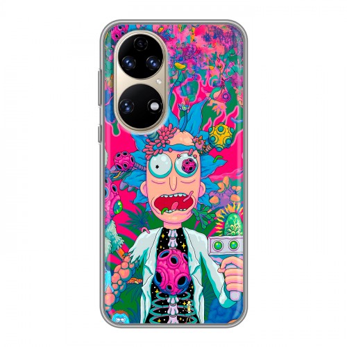 Дизайнерский силиконовый с усиленными углами чехол для Huawei P50 Pro Рик и Морти Rick Morty
