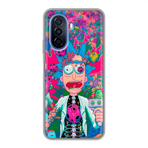 Дизайнерский силиконовый чехол для Huawei Nova Y70 Рик и Морти Rick Morty