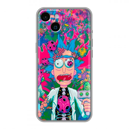 Дизайнерский силиконовый чехол для Iphone 14 Рик и Морти Rick Morty