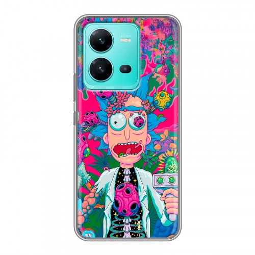 Дизайнерский пластиковый чехол для Vivo V25 Рик и Морти Rick Morty