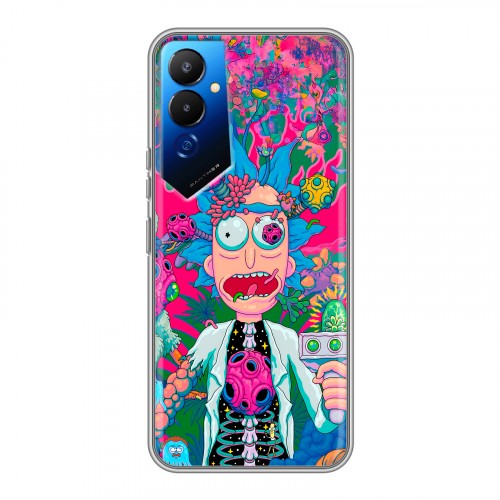 Дизайнерский силиконовый чехол для Tecno Pova 4 Рик и Морти Rick Morty