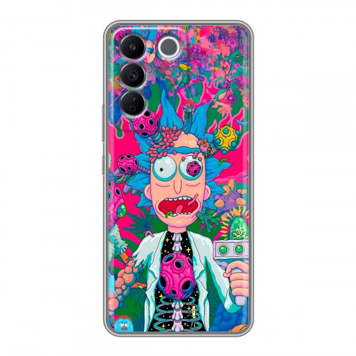 Дизайнерский силиконовый с усиленными углами чехол для Vivo V27e Рик и Морти Rick Morty