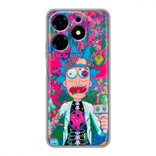 Дизайнерский силиконовый с усиленными углами чехол для Tecno Spark 10 Рик и Морти Rick Morty