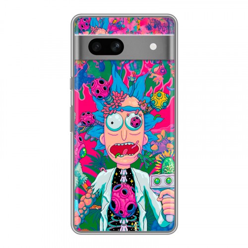 Дизайнерский силиконовый чехол для Google Pixel 7A Рик и Морти Rick Morty