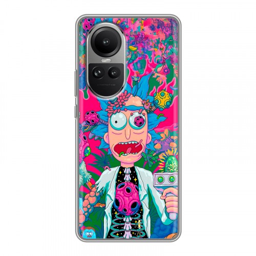 Дизайнерский силиконовый чехол для OPPO Reno10 Рик и Морти Rick Morty