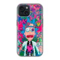Дизайнерский силиконовый чехол для Iphone 15 Рик и Морти Rick Morty