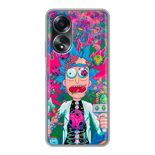 Дизайнерский силиконовый чехол для OPPO A58 4G Рик и Морти Rick Morty