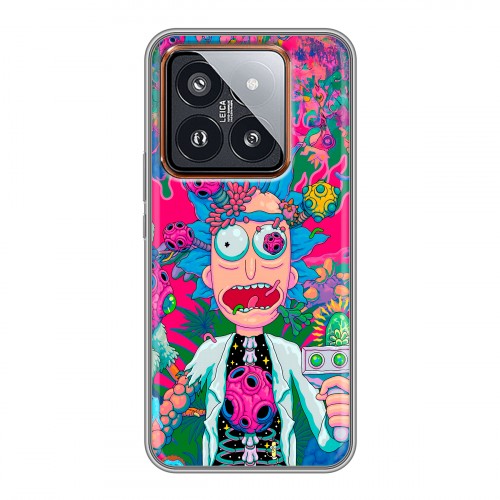 Дизайнерский силиконовый чехол для Xiaomi 14 Pro Рик и Морти Rick Morty