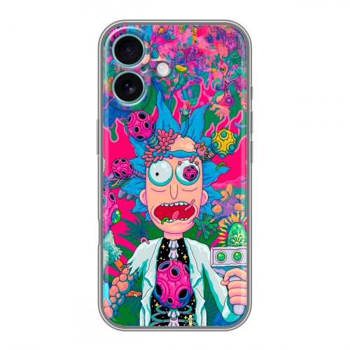 Дизайнерский силиконовый чехол для Iphone 16 Plus Рик и Морти Rick Morty